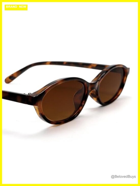 Retro Oval Sunglasses for Women 90s Cat Eye Lightweight Narrow UV Protection main image 5